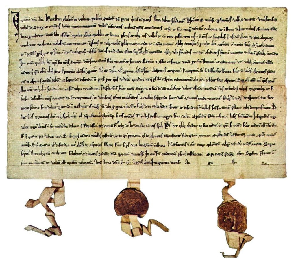 Bundesbrief-1291 - source : https://en.wikipedia.org/wiki/Federal_Charter_of_1291