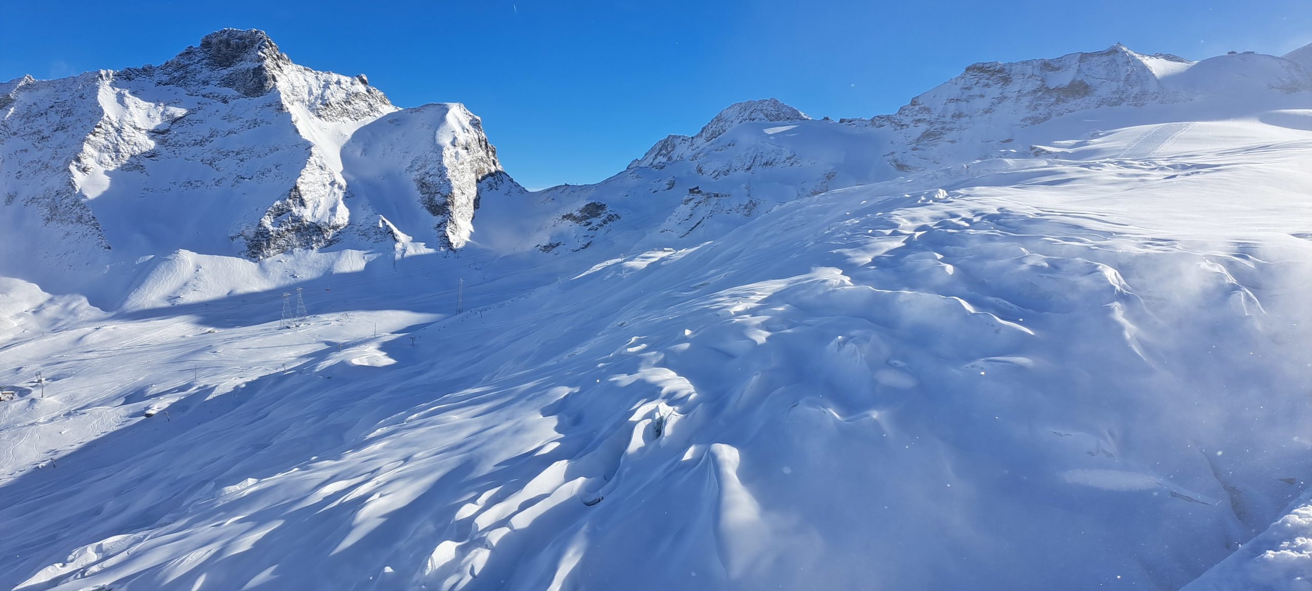 Skiing right next to the glaciers. It's an incredible experience in Saas Fee